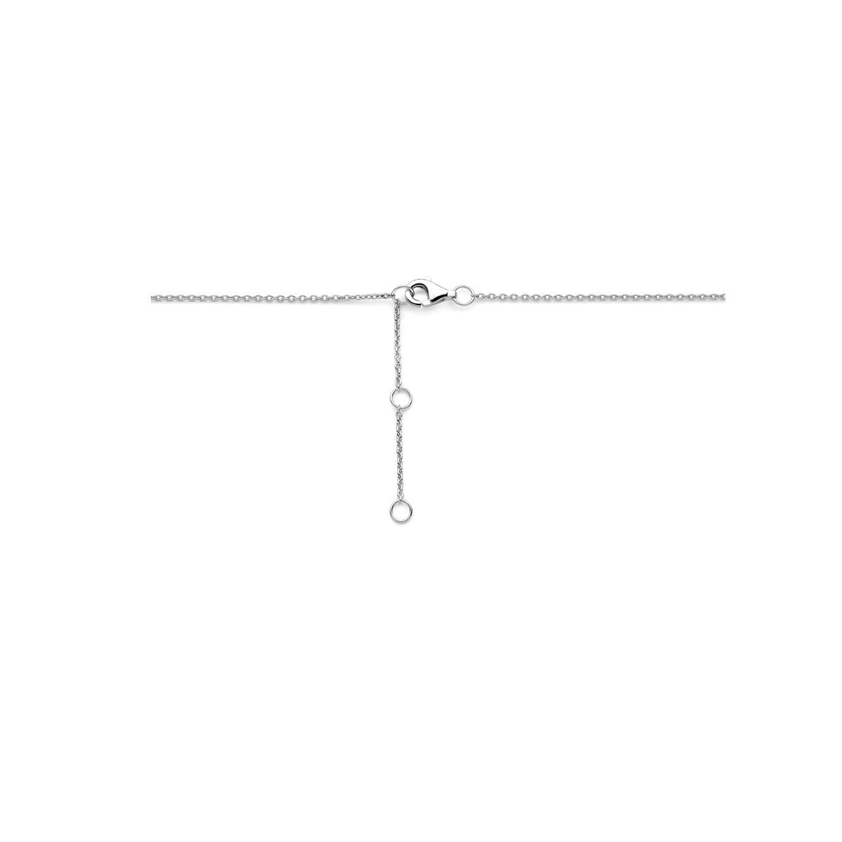 Collana da donna in argento con ciondolo a goccia in zirconia rodiato 41 - 43 - 45 cm