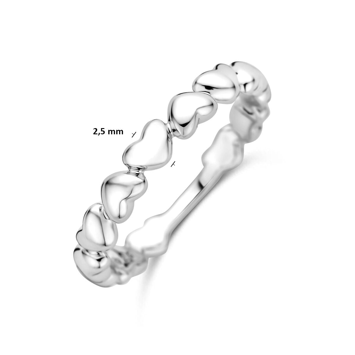 Anello in argento 925 rodiato con cuoricino