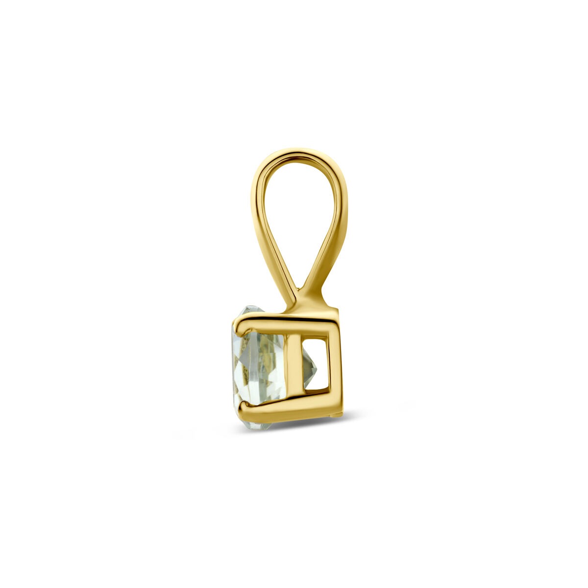 Ciondolo in oro giallo 14k con ametista verde