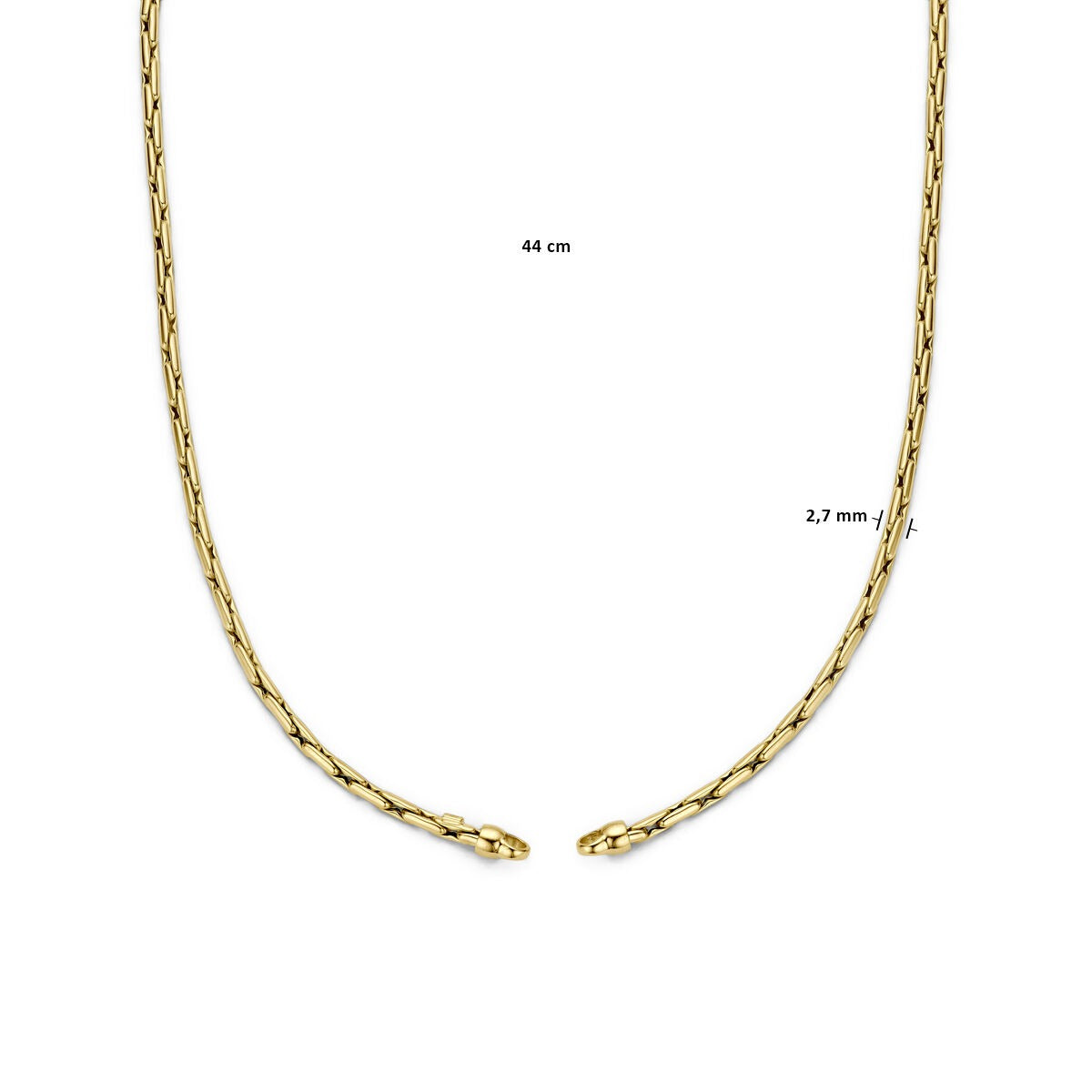 Collana in oro giallo 14k senza chiusura
