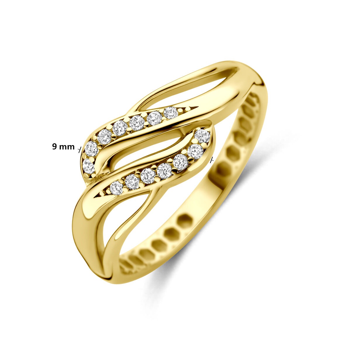 Anello da donna in oro con zircone – oro giallo 14k