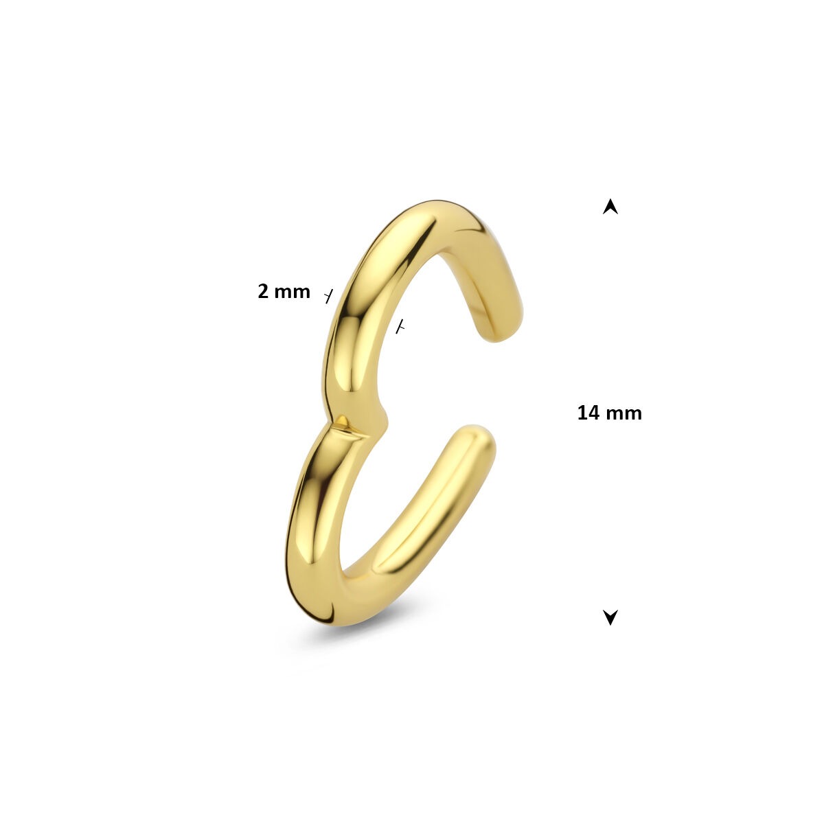 Ear cuff in argento placcato oro a forma di cuore
