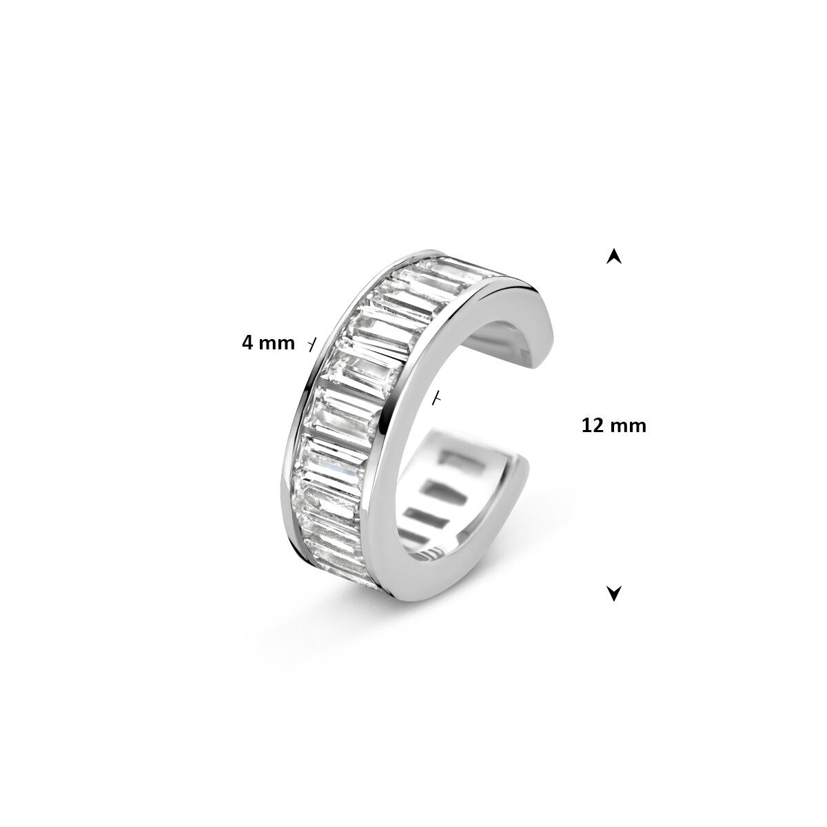 Ear cuff in argento con zirconia – argento 925 rodiato