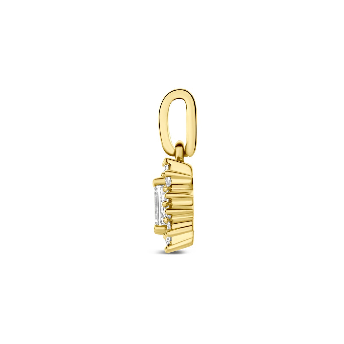 Ciondolo in oro giallo 14k con diamante lab grown