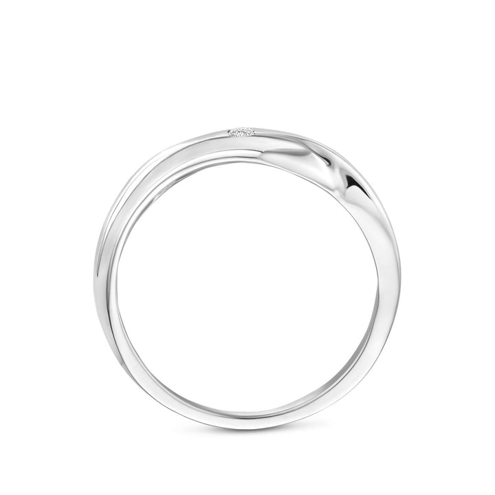Gerhodineerd 925 zilveren ring met lab grown diamant