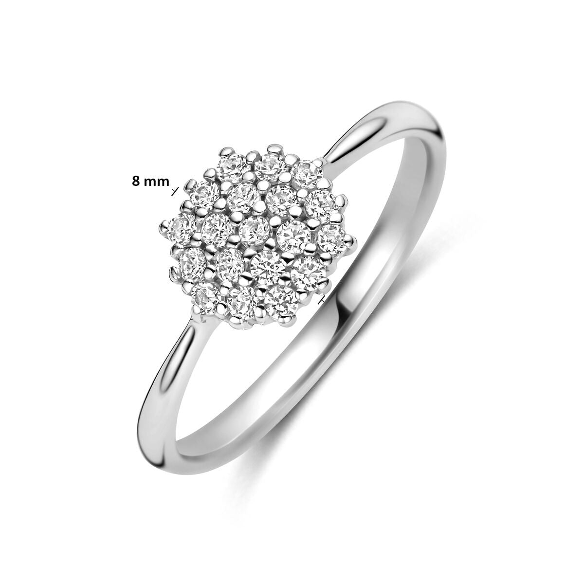 Anello in argento 925 rodiato con zirconia