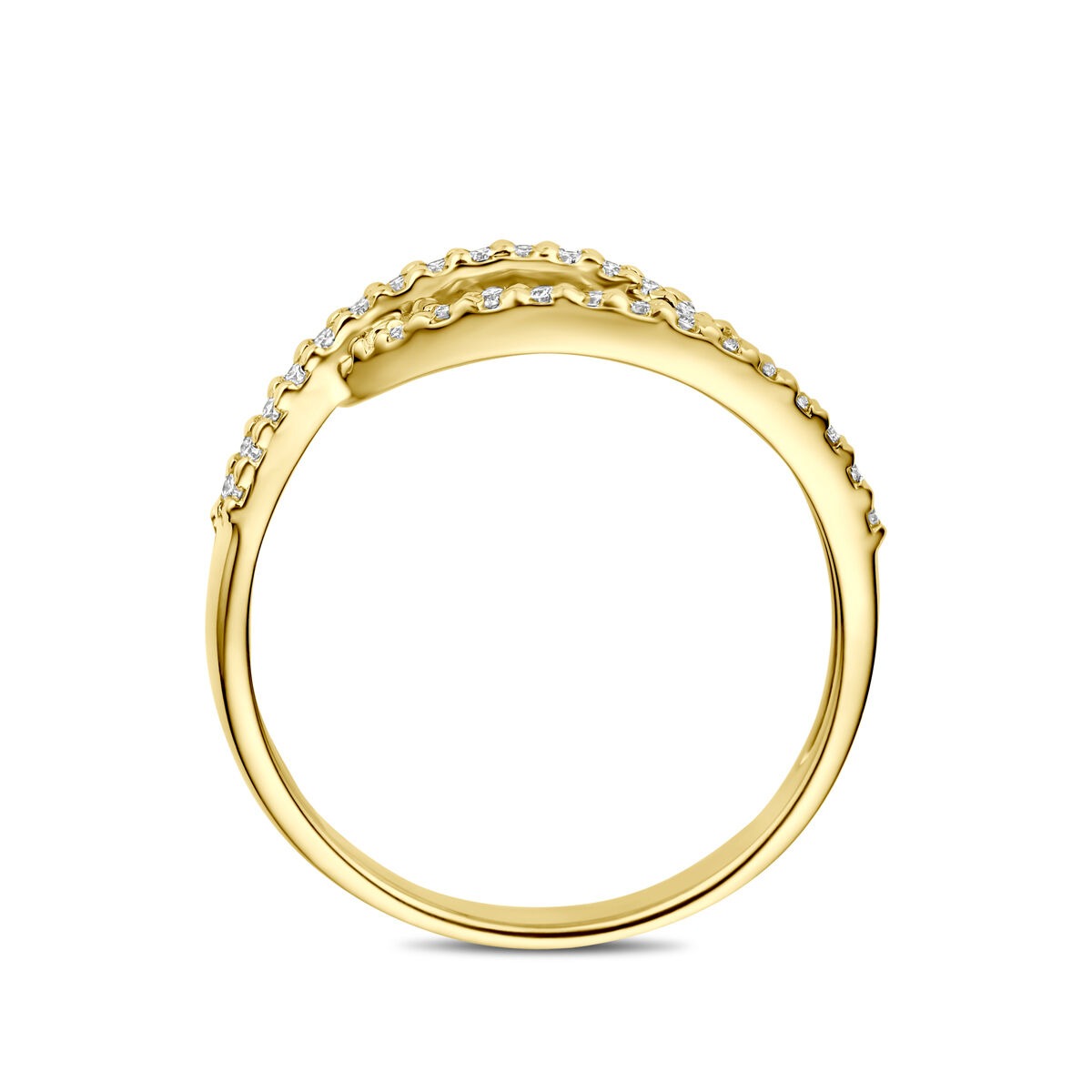 Anello in Oro Giallo 14k con Diamante Coltivato in Laboratorio