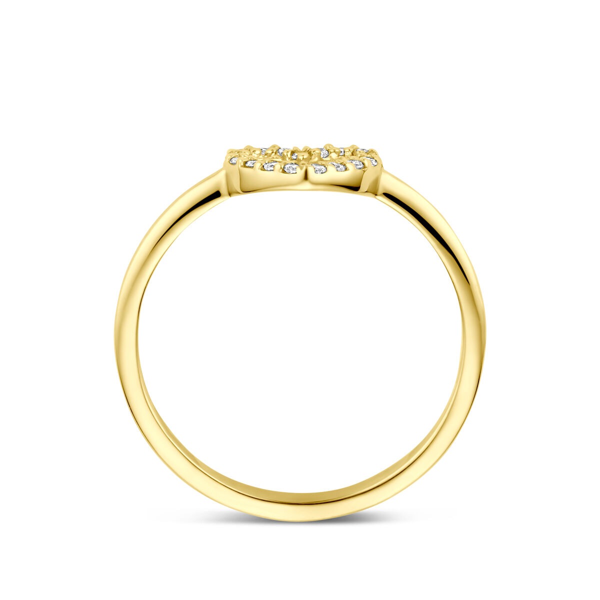 Anello da donna in oro con cuoricino e diamante lab grown – oro giallo 14k