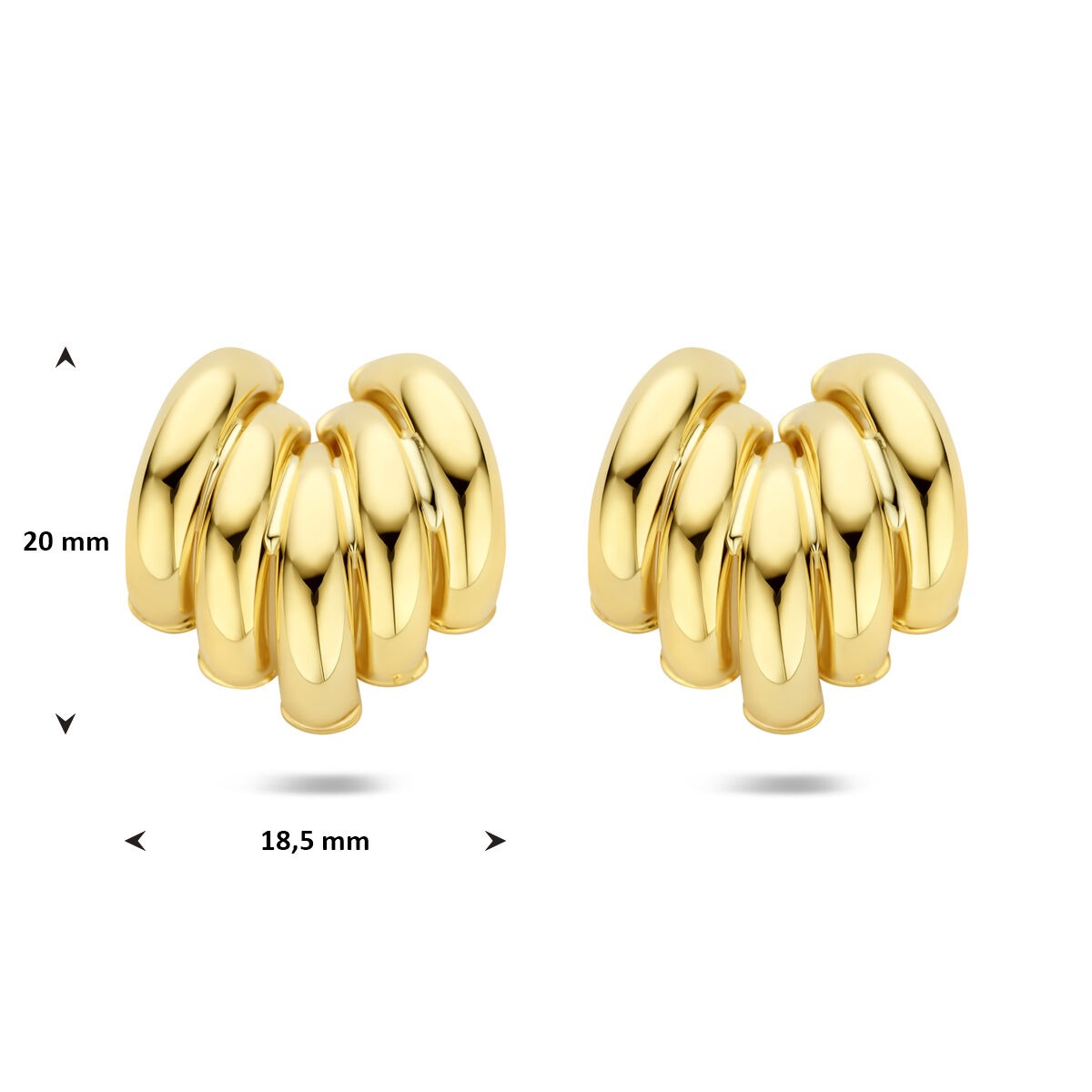 Orecchini a perno in oro giallo 14k da donna