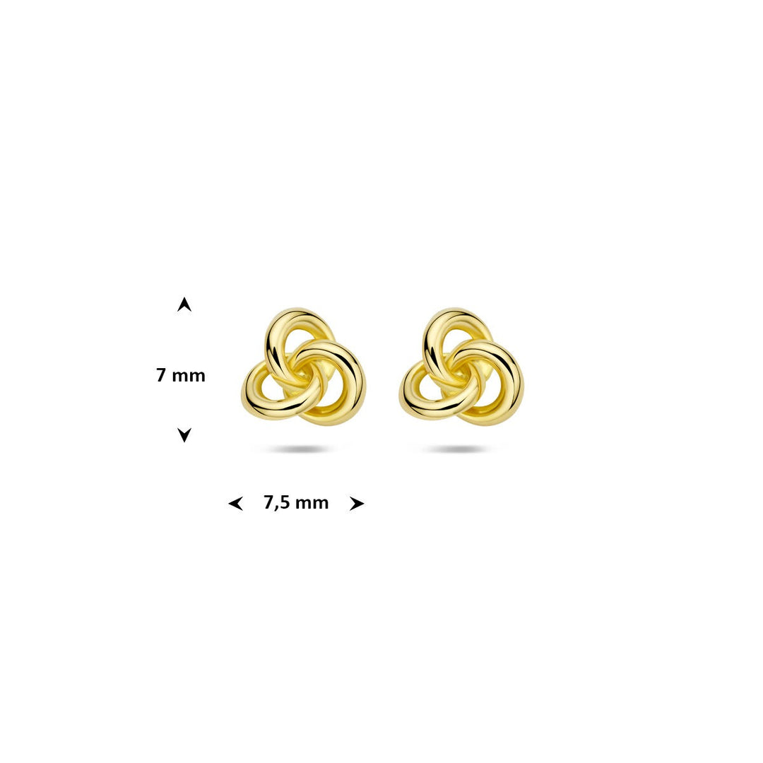 9k Geelgouden oorknoppen met knoop