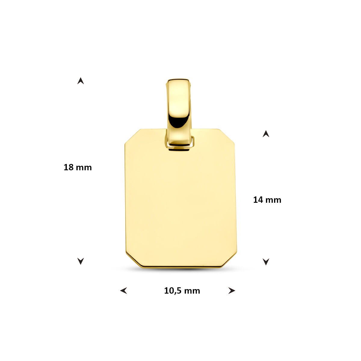 Ciondolo da incisione in oro giallo 14K – ciondolo rettangolare da donna dalla semplicità senza tempo