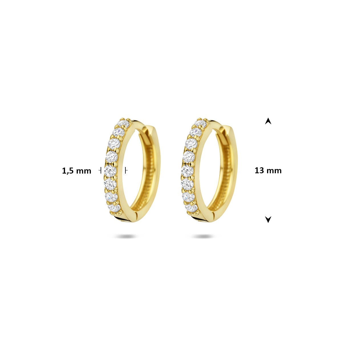 Cerchi in oro giallo 14k con zirconi taglio brillante