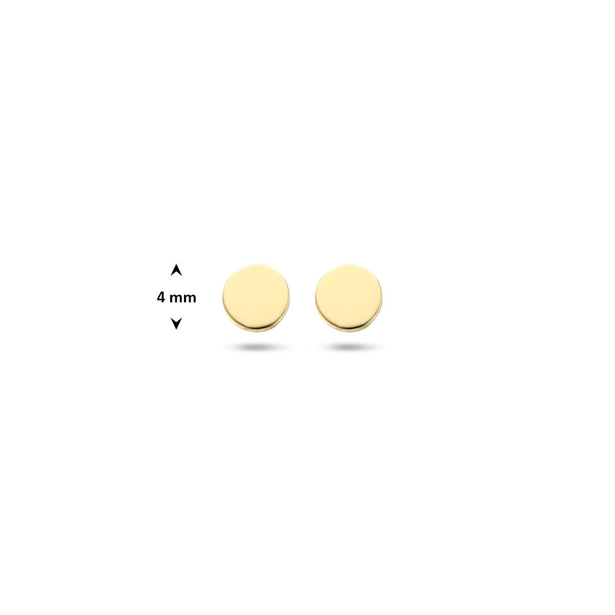 Orecchini a bottone rotondi in oro – 14k, 4 mm finitura lucida