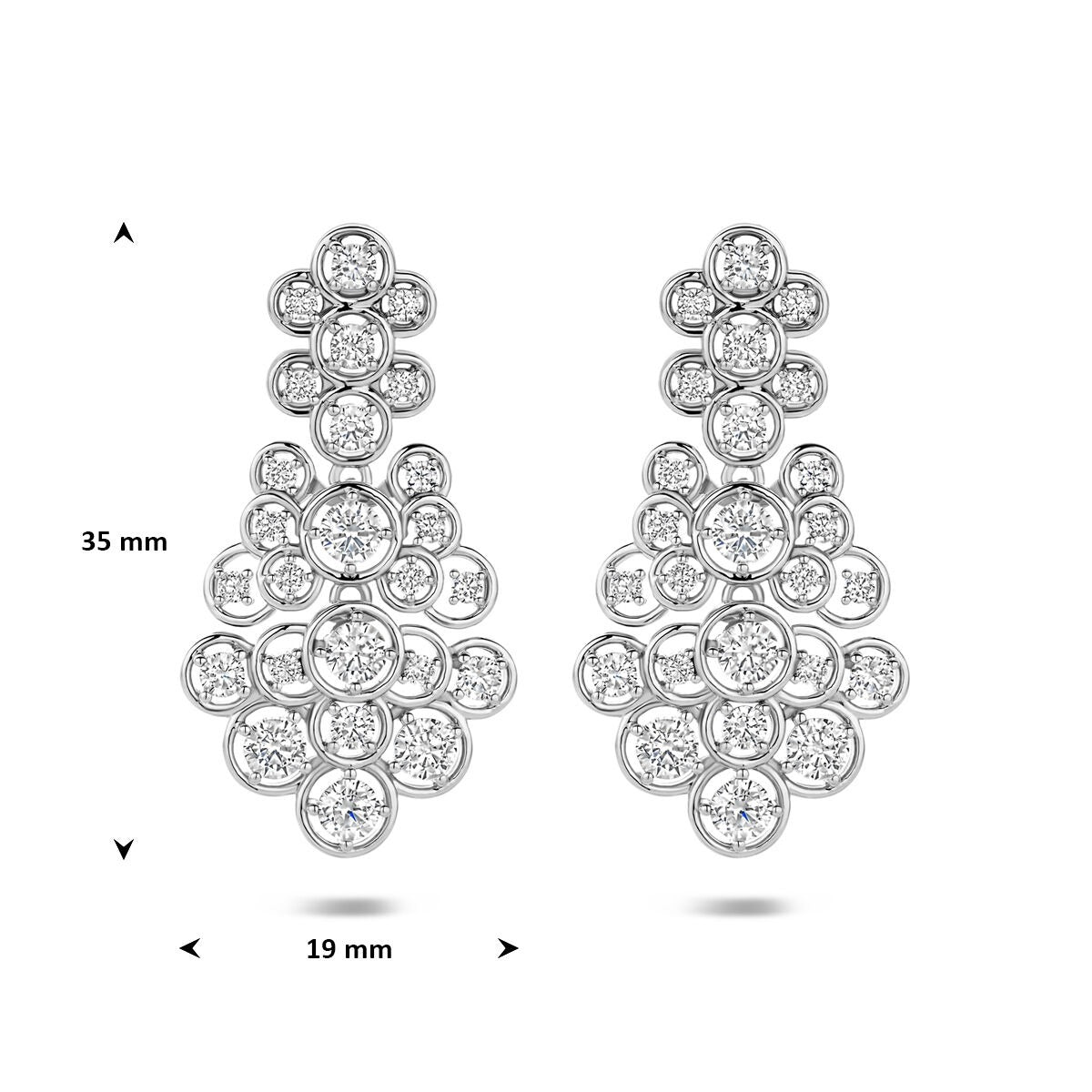 Orecchini pendenti in argento 925 con zirconia