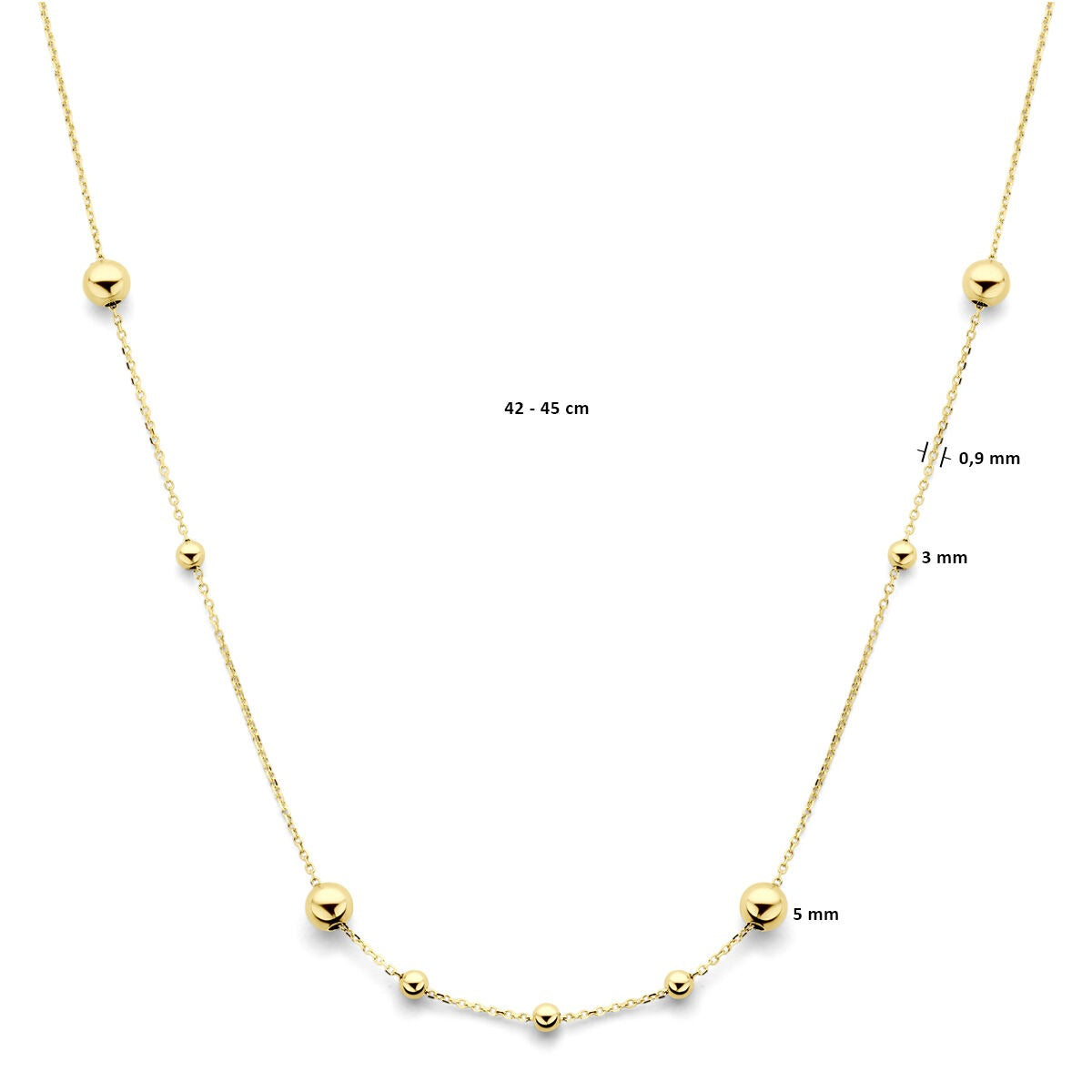 Collana a palline in oro giallo 14k