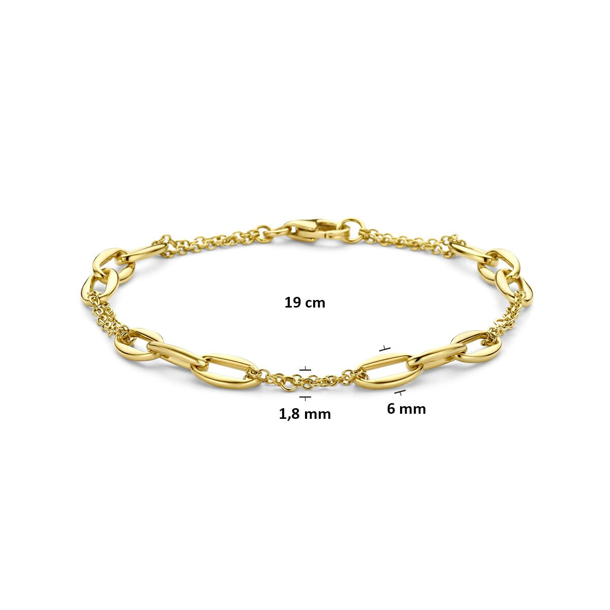 Bracciale a maglie in oro giallo 14k Ancora