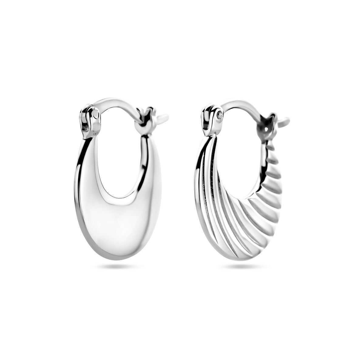 Orecchini a cerchio in argento rodiato 16.5 mm