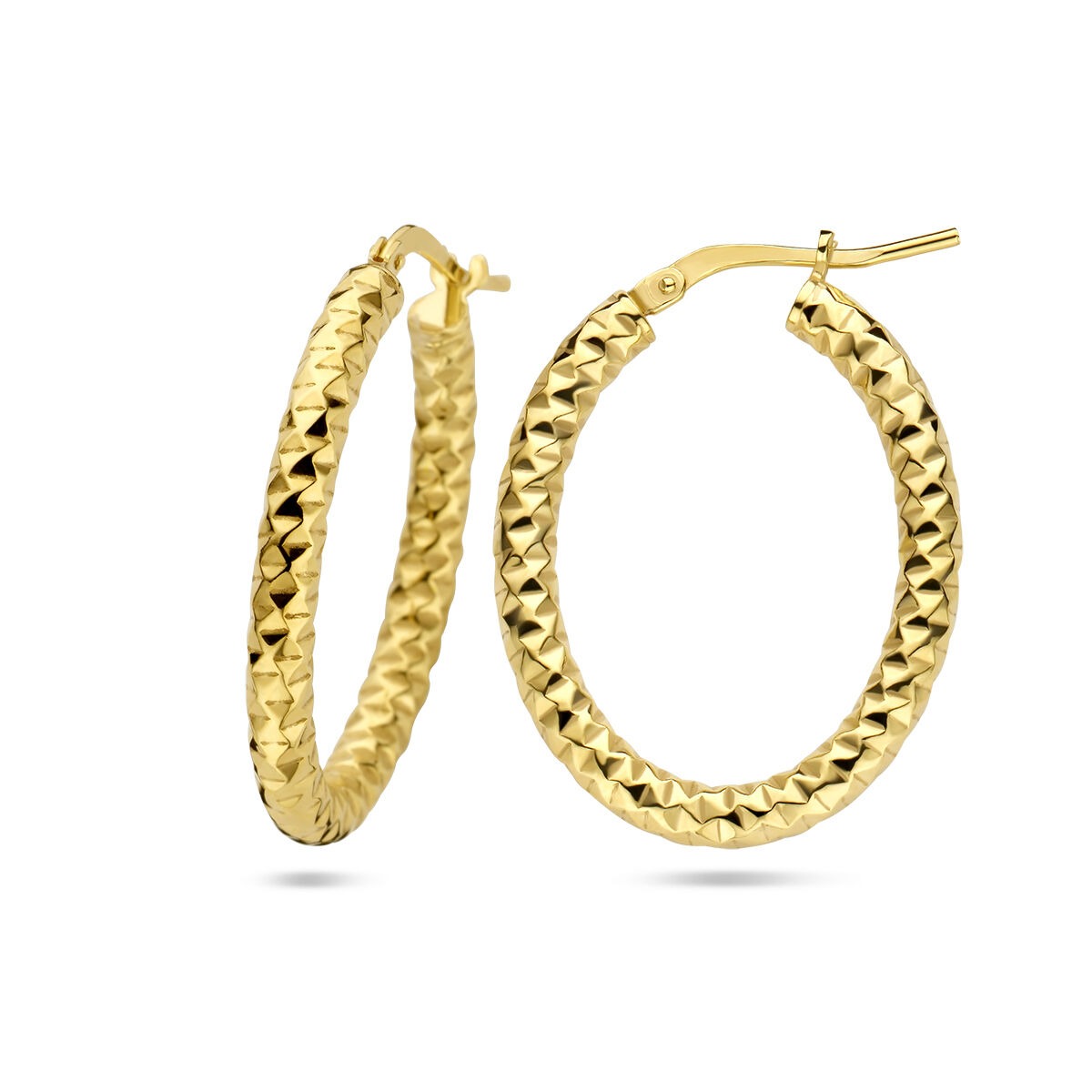 Orecchini a Cerchio in Argento Placcato Oro – 29,5 mm