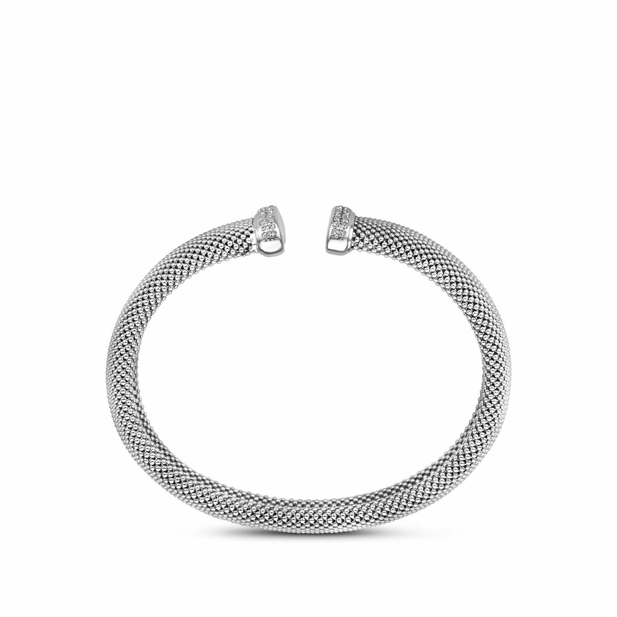 Bracciale rigido da donna in argento – bracciale rigido rodiato