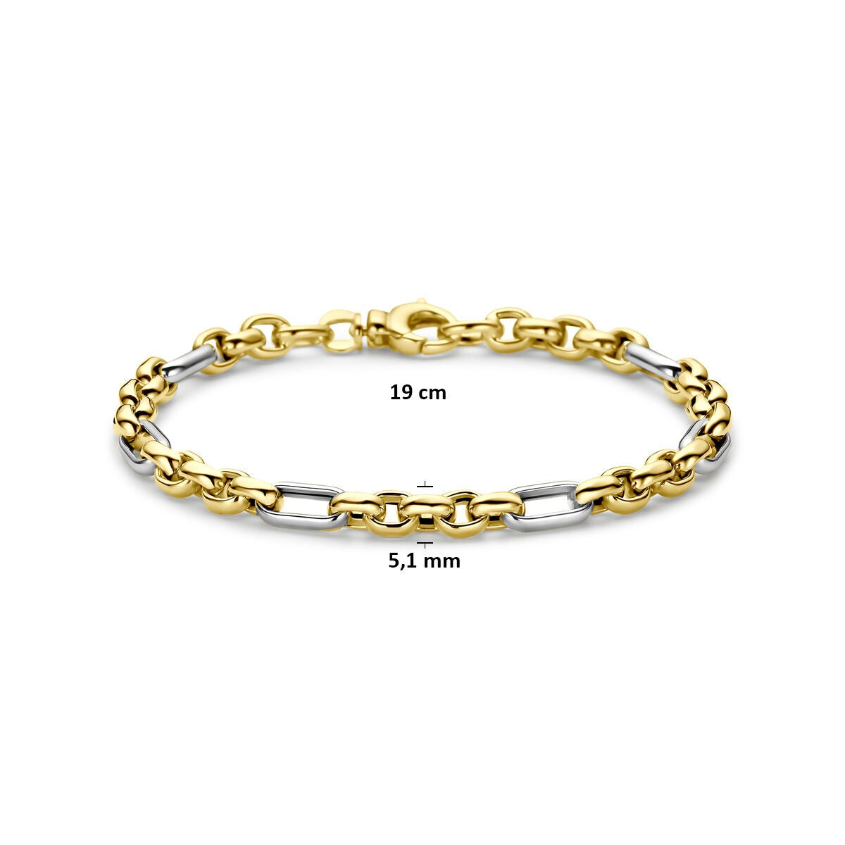 Bracciale ad ancora in oro bicolore 14k
