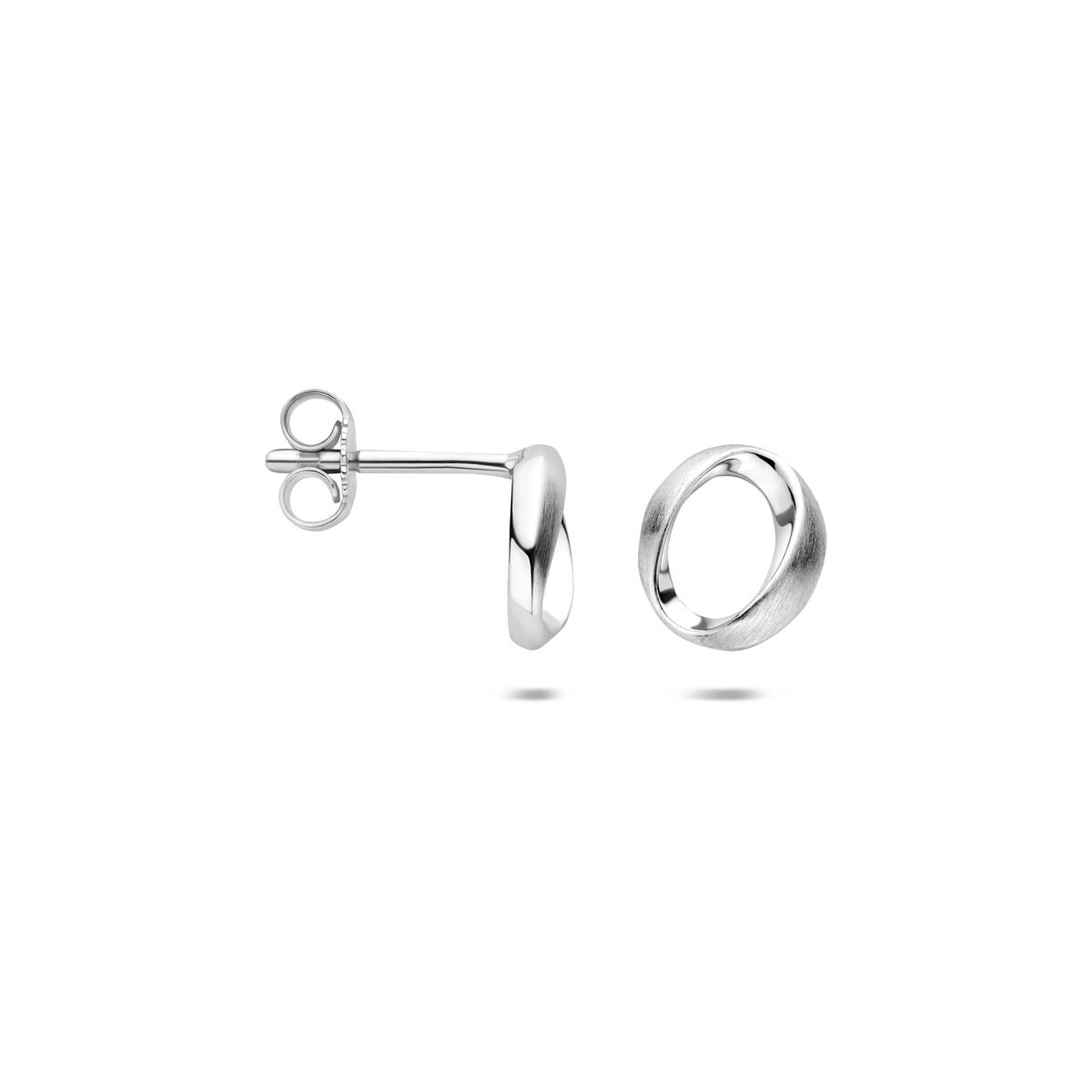 Orecchini a bottone in argento – argento 925 rodiato