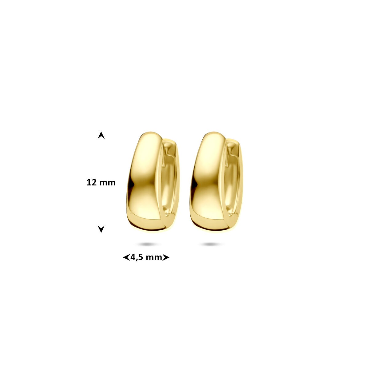 Orecchini a cerchio color oro giallo 9k – compatti e classici