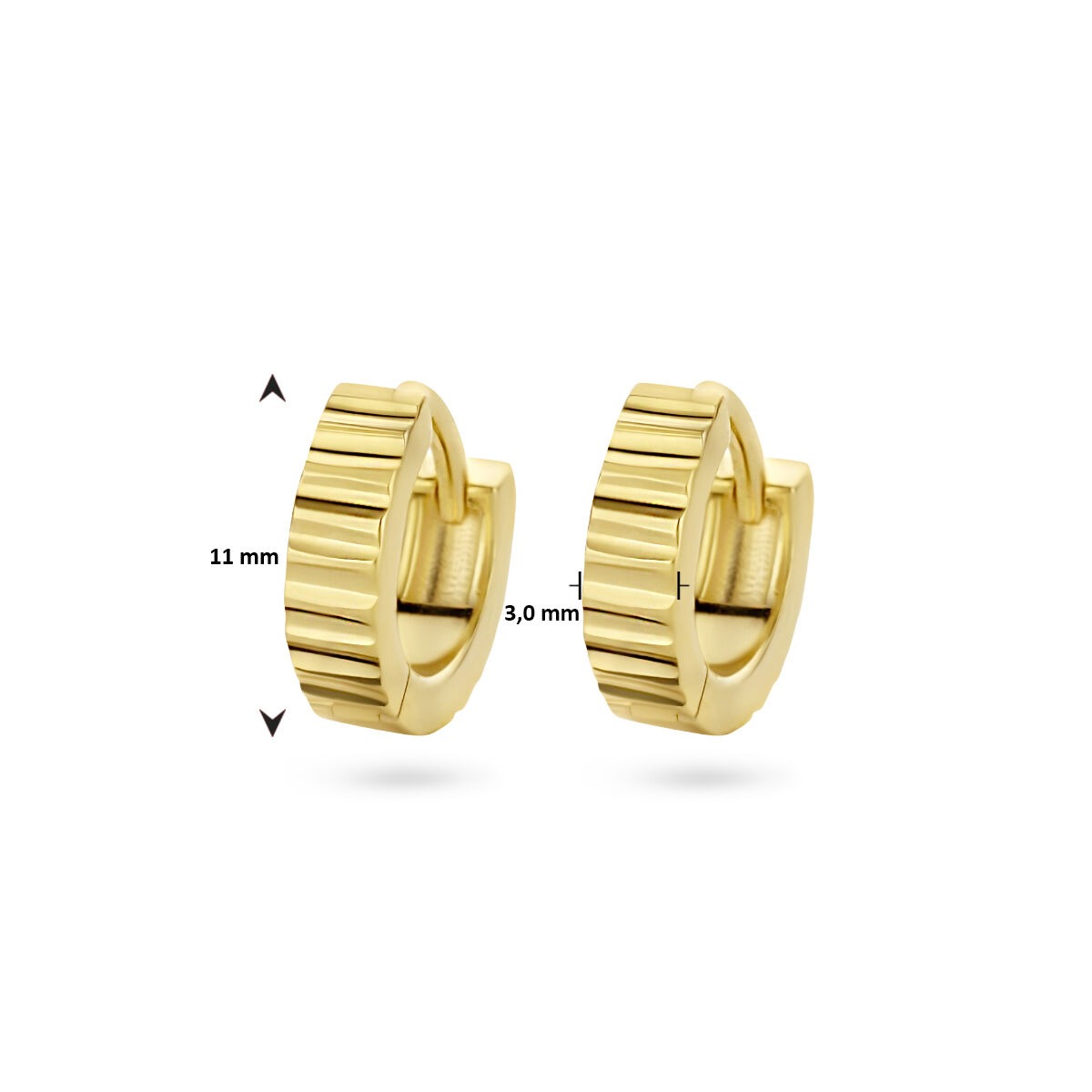 Orecchini a cerchio in argento placcato oro – Ø11 mm