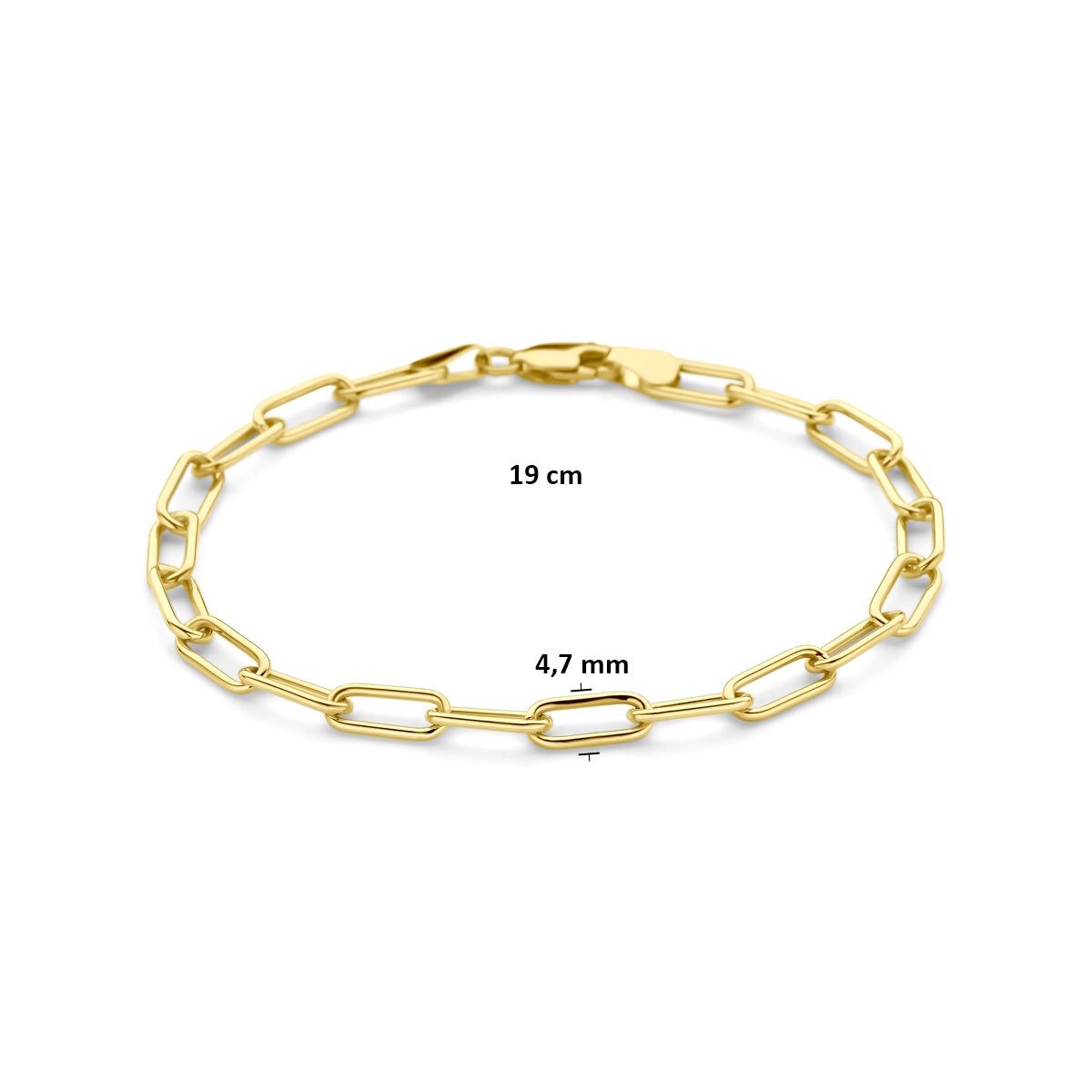 Bracciale ancora in oro giallo 9k con anima d'argento