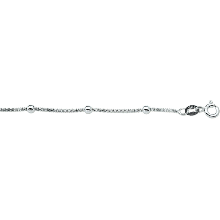 Zilveren ketting zonder hanger – gevlochten collier met bolletjes