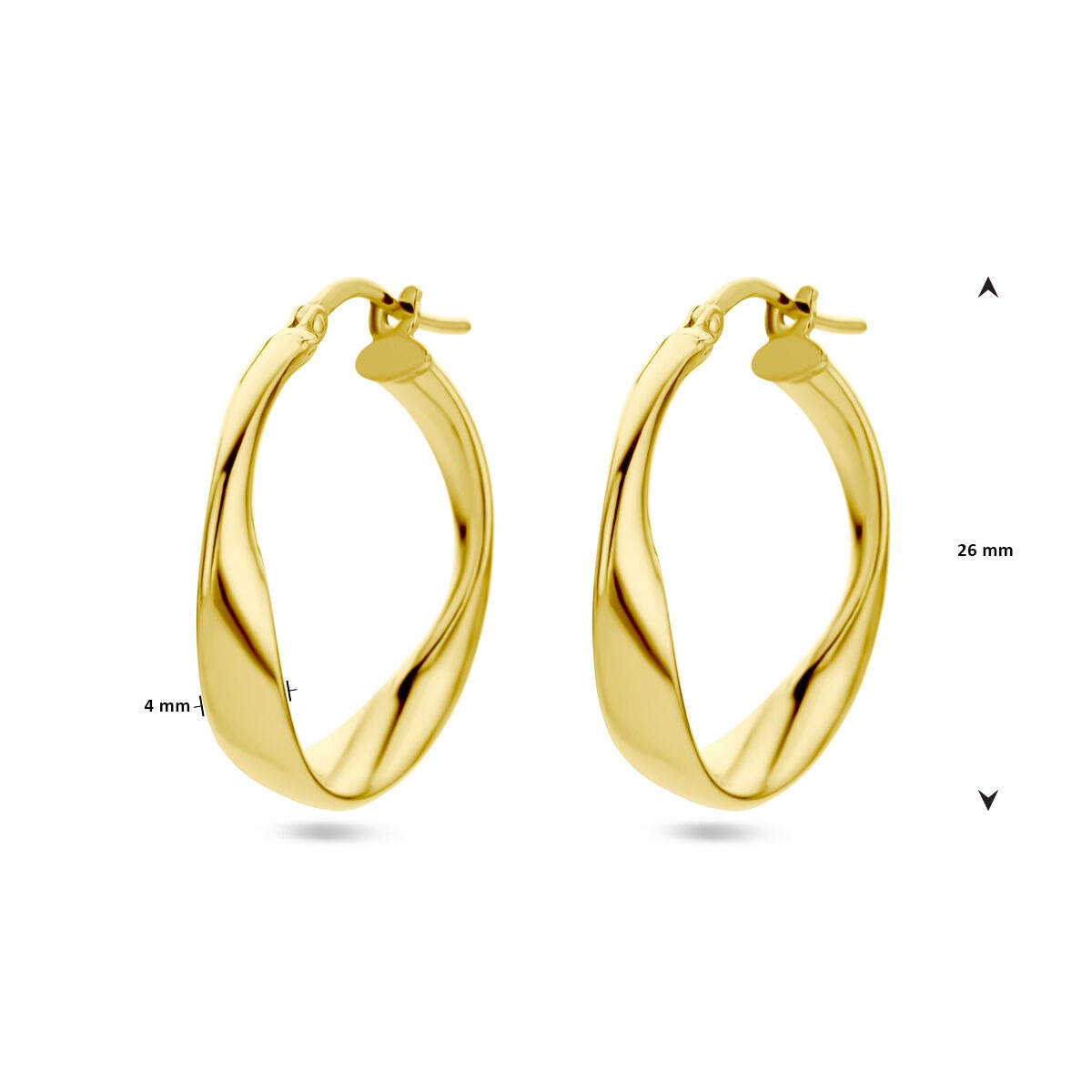 Orecchini a cerchio in argento 925 placcato oro giallo