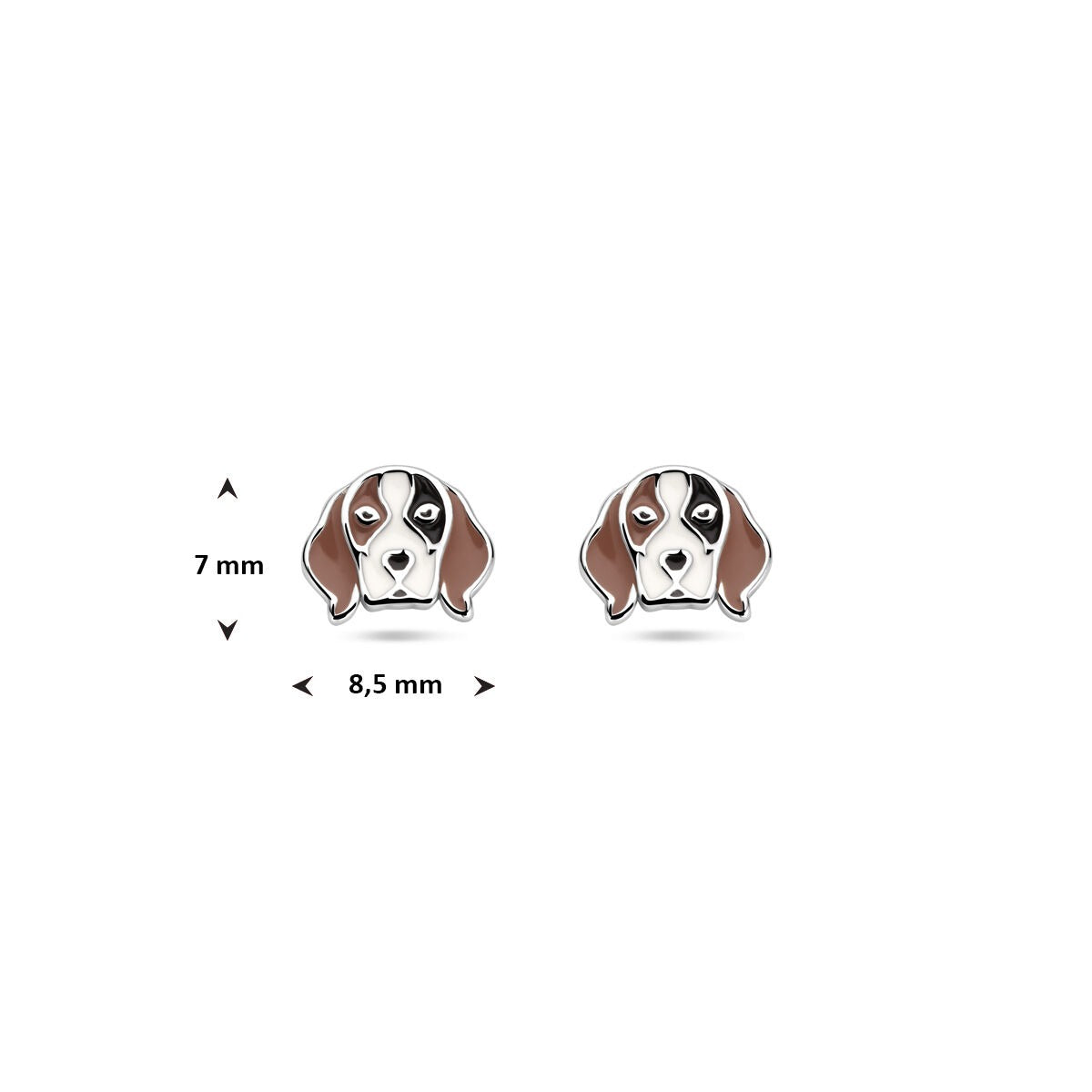 Orecchini a bottone per bambini in argento a forma di cagnolino 7 mm