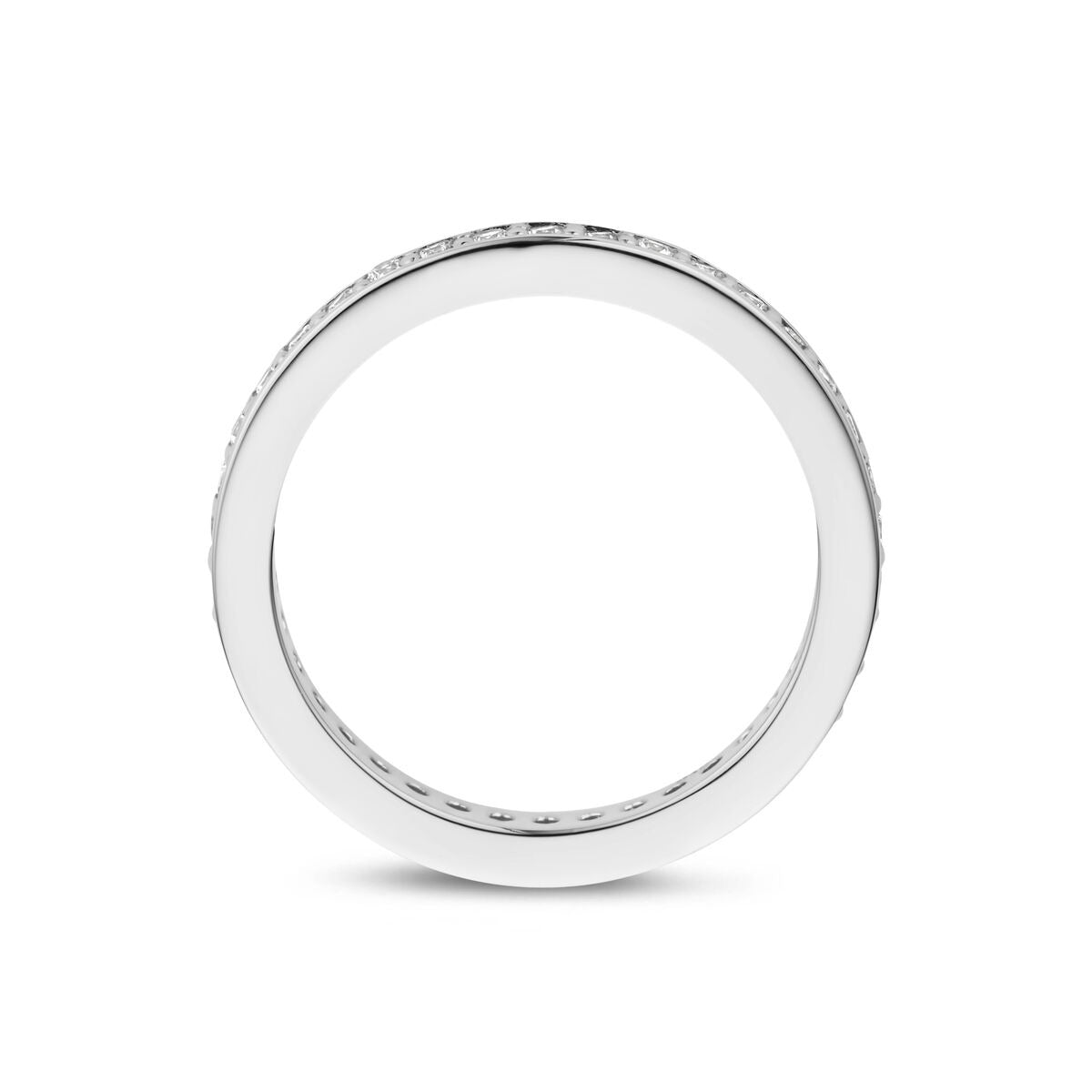 Anello in argento 925 rodiato con zirconia 2,5 mm