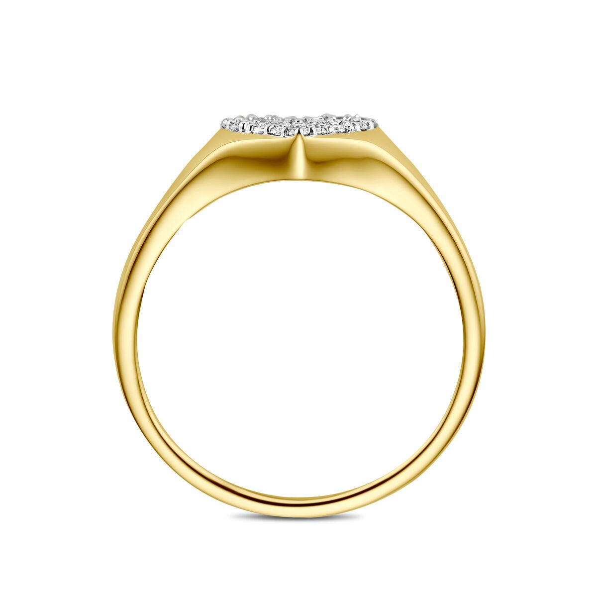 Anello in oro giallo 14k con diamante lab grown 0,12 ct