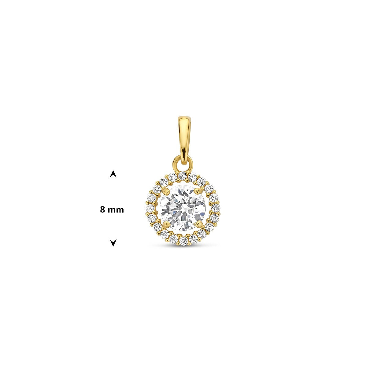 Ciondolo in oro con zirconi – 14k, stile entourage