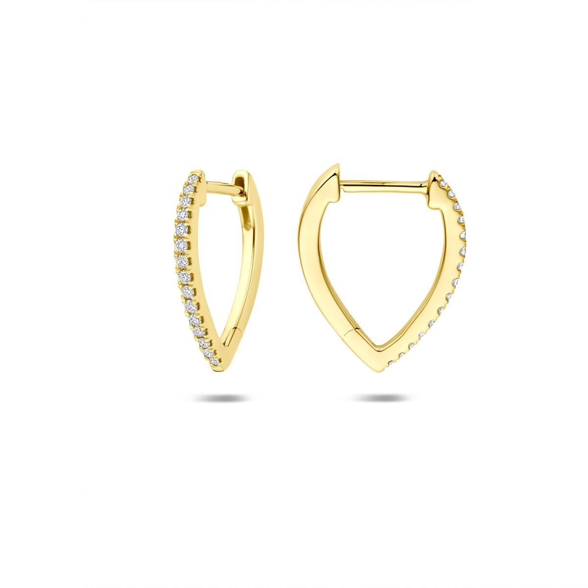 orecchini a cerchio diamante lab grown 0.12ct (2x 0.06ct) g vs 15 mm oro giallo 14K