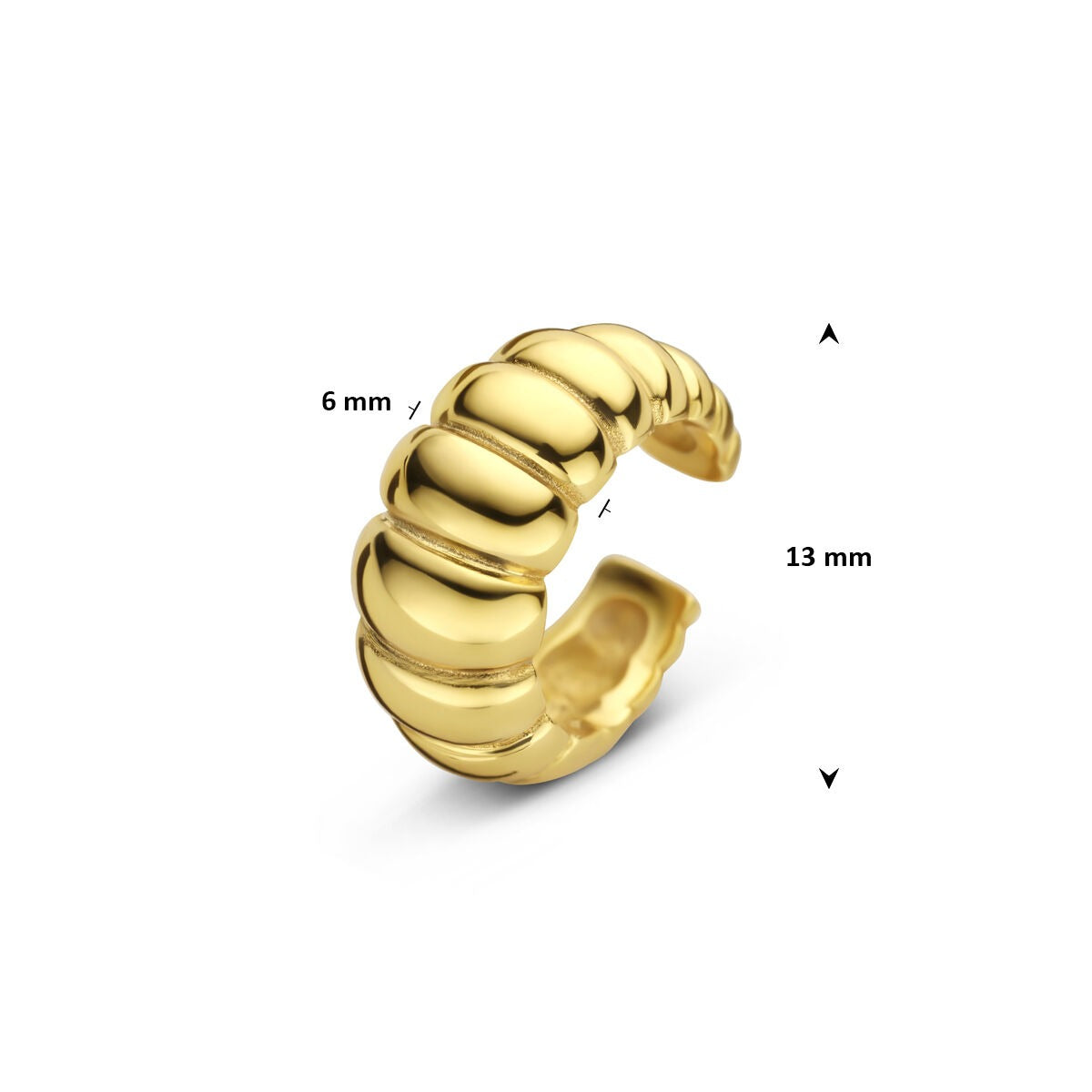 Ear cuff in argento placcato – elegante accento dorato senza piercing