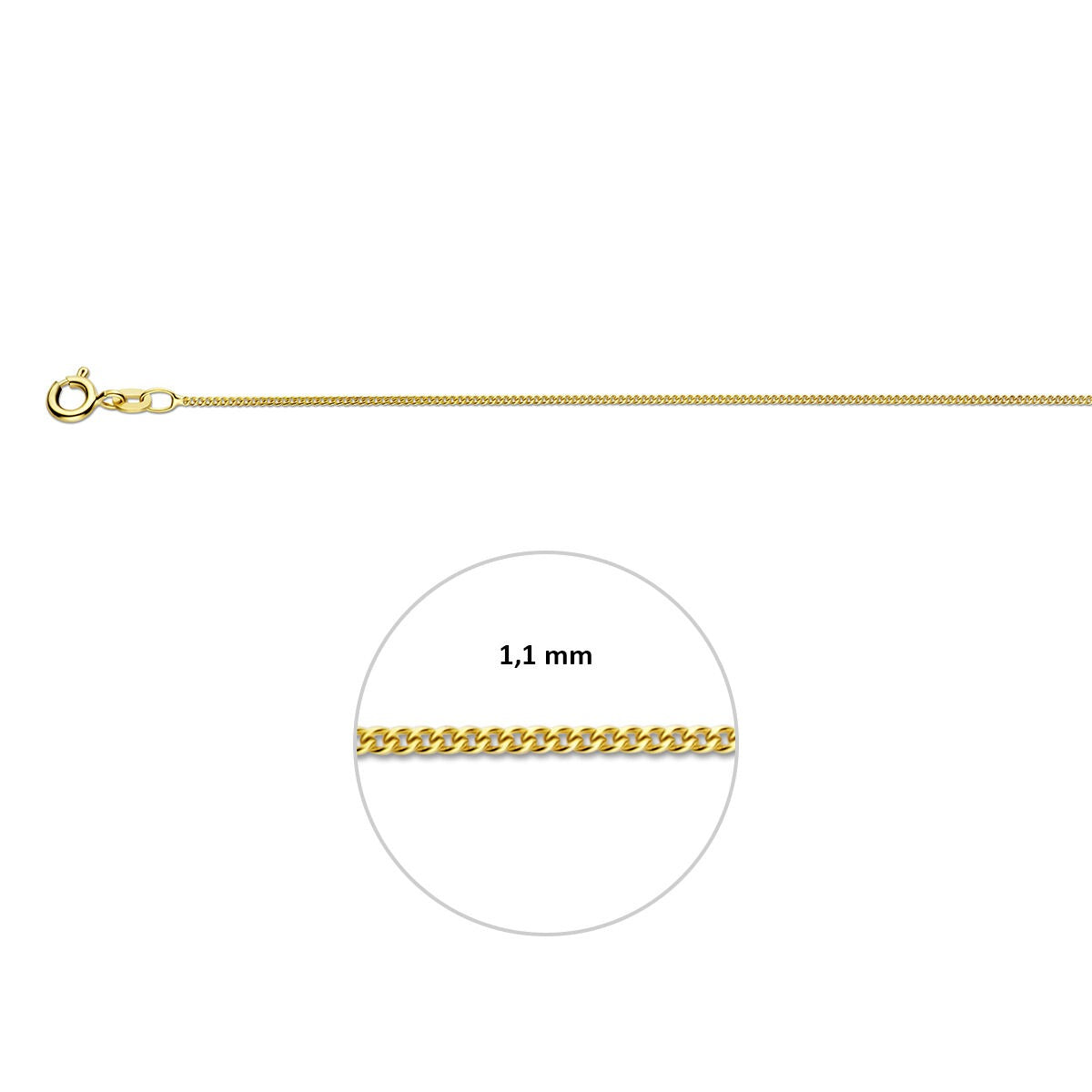 Catena gourmette in oro giallo 14k – 1,1 mm