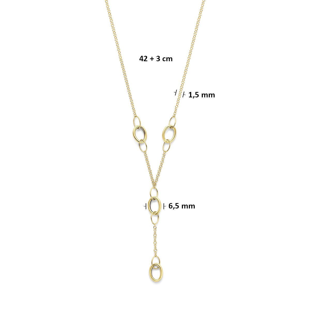 Collana a Y in oro giallo 14k