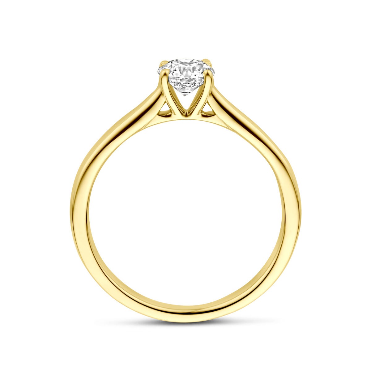 Anello in oro giallo 14k con diamante lab grown da 0.50ct