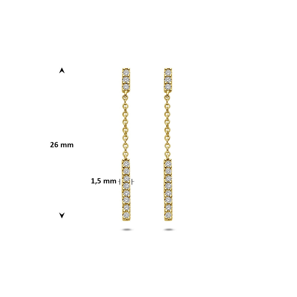 Orecchini pendenti in oro giallo 14k con diamante
