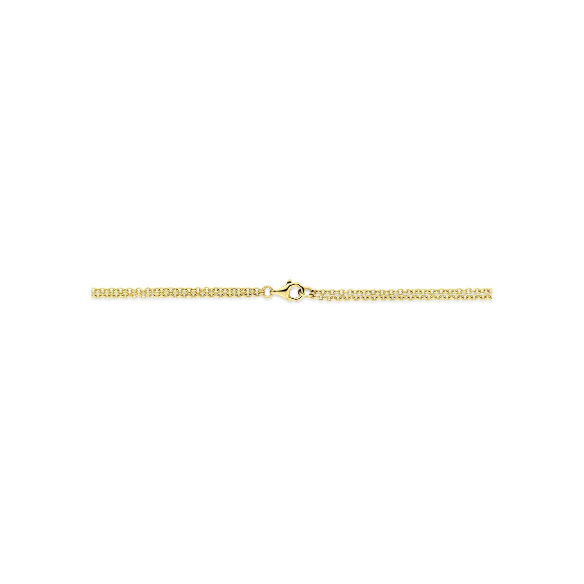 Collana bicolore in oro 14k con ciondolo rettangolare