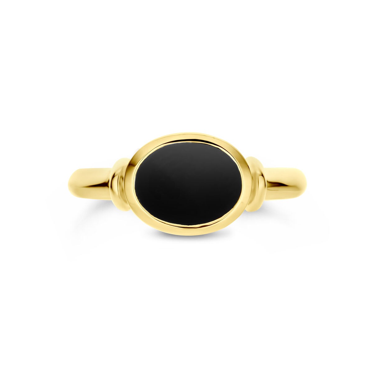 Anello in oro giallo 14k con onice