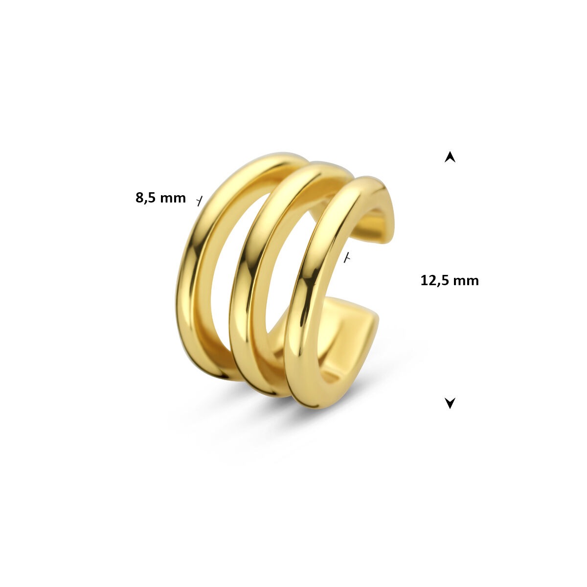 Ear cuff in argento placcato color oro giallo
