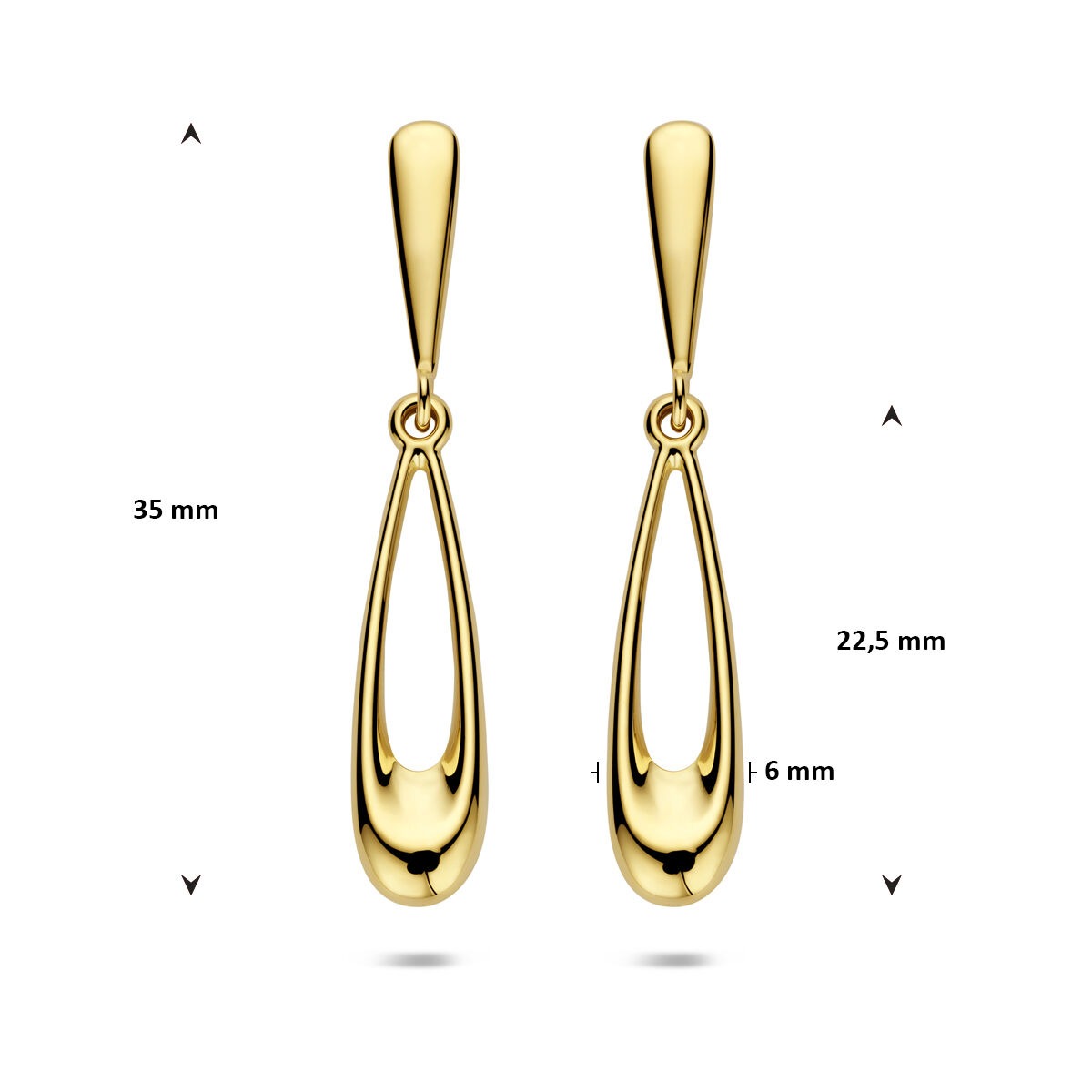 Orecchini pendenti in oro giallo 14k da donna