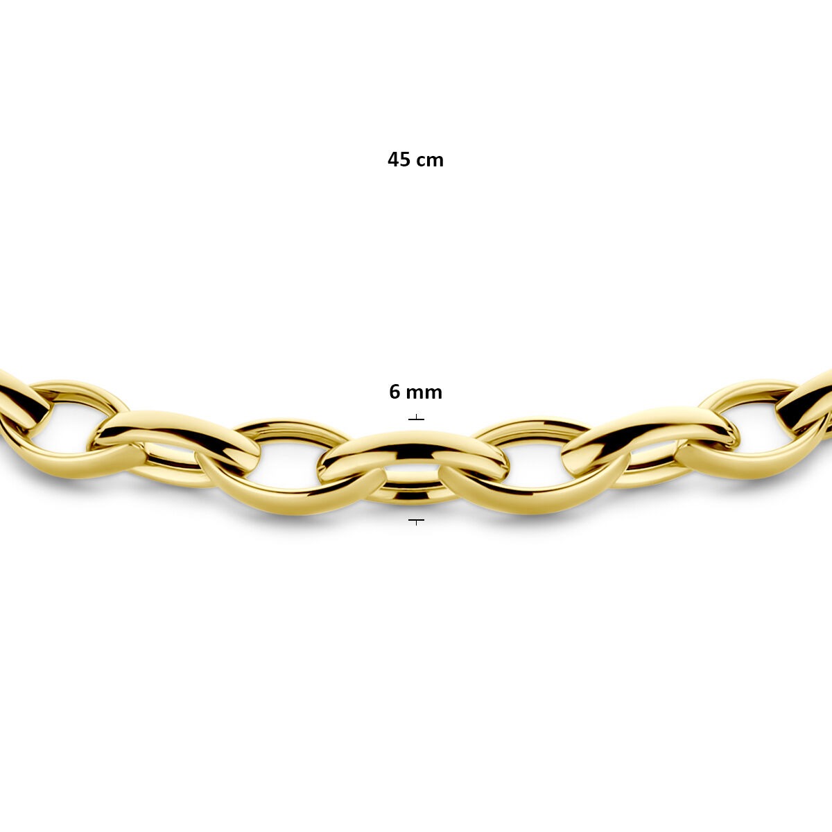 Collana a maglie in oro giallo 9k