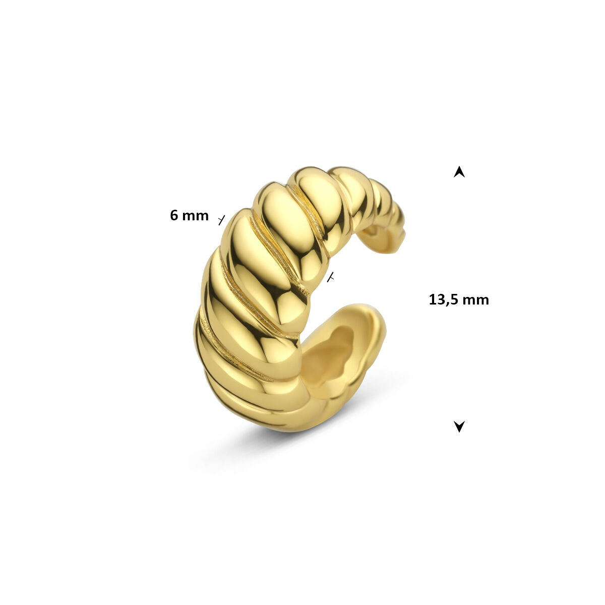 Ear cuff in argento placcato oro – eleganza moderna senza piercing