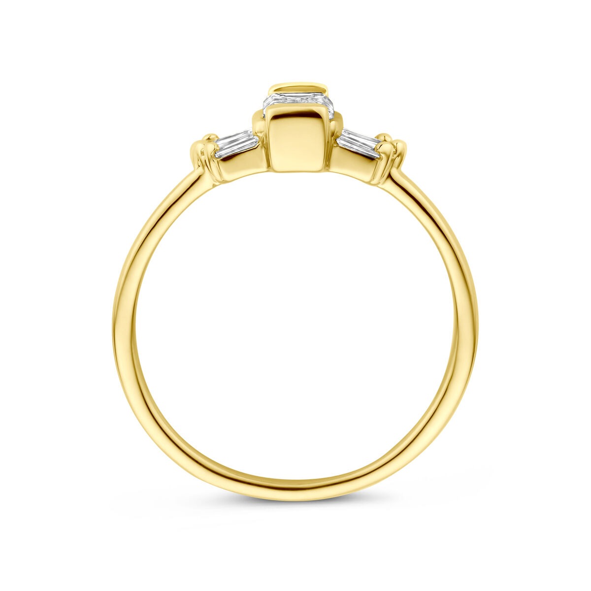 Anello da donna in oro giallo 14k con diamante lab grown 0.64ct – largo 7mm