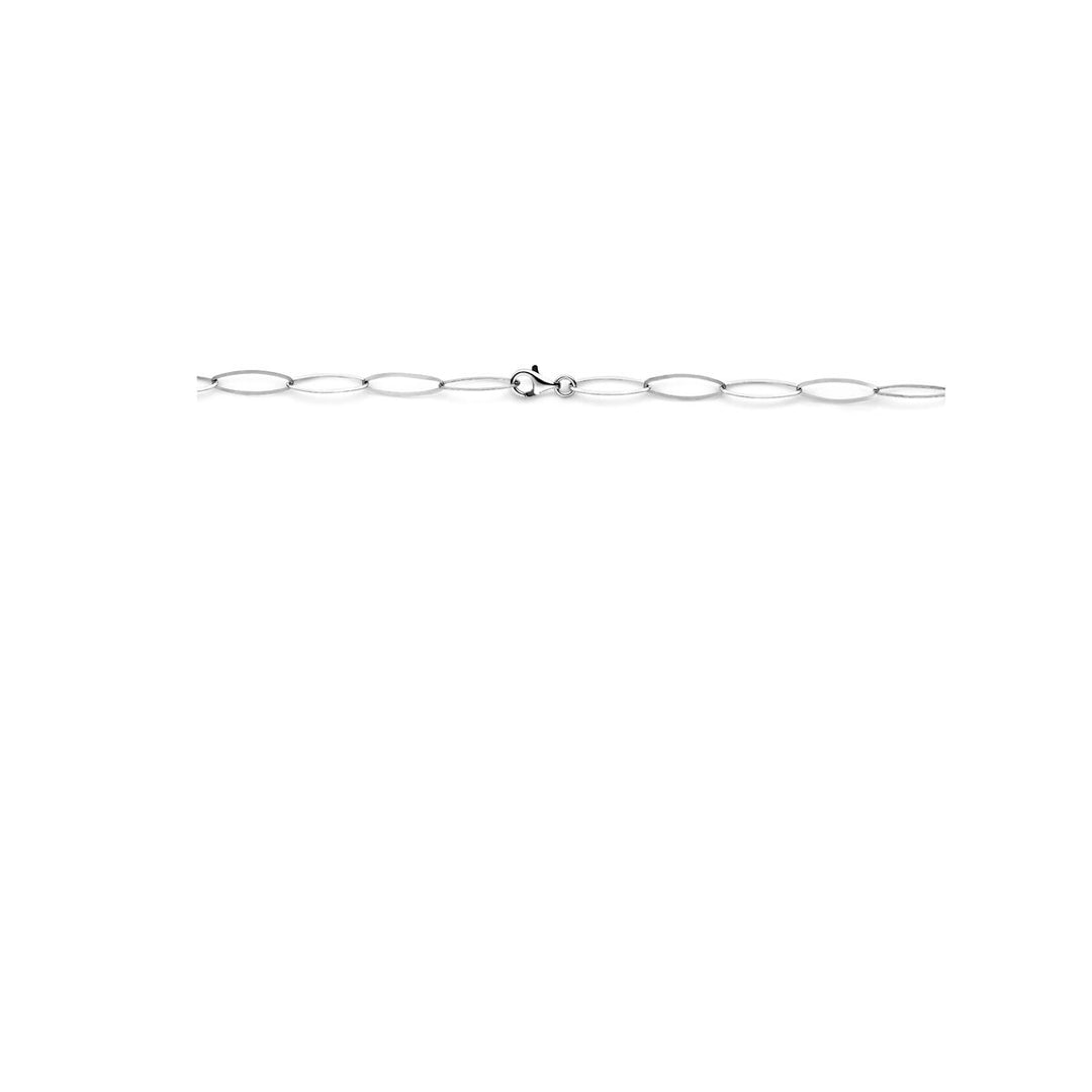 Zilveren dames ketting gerhodineerd anker schakel 5,1 mm 45 cm