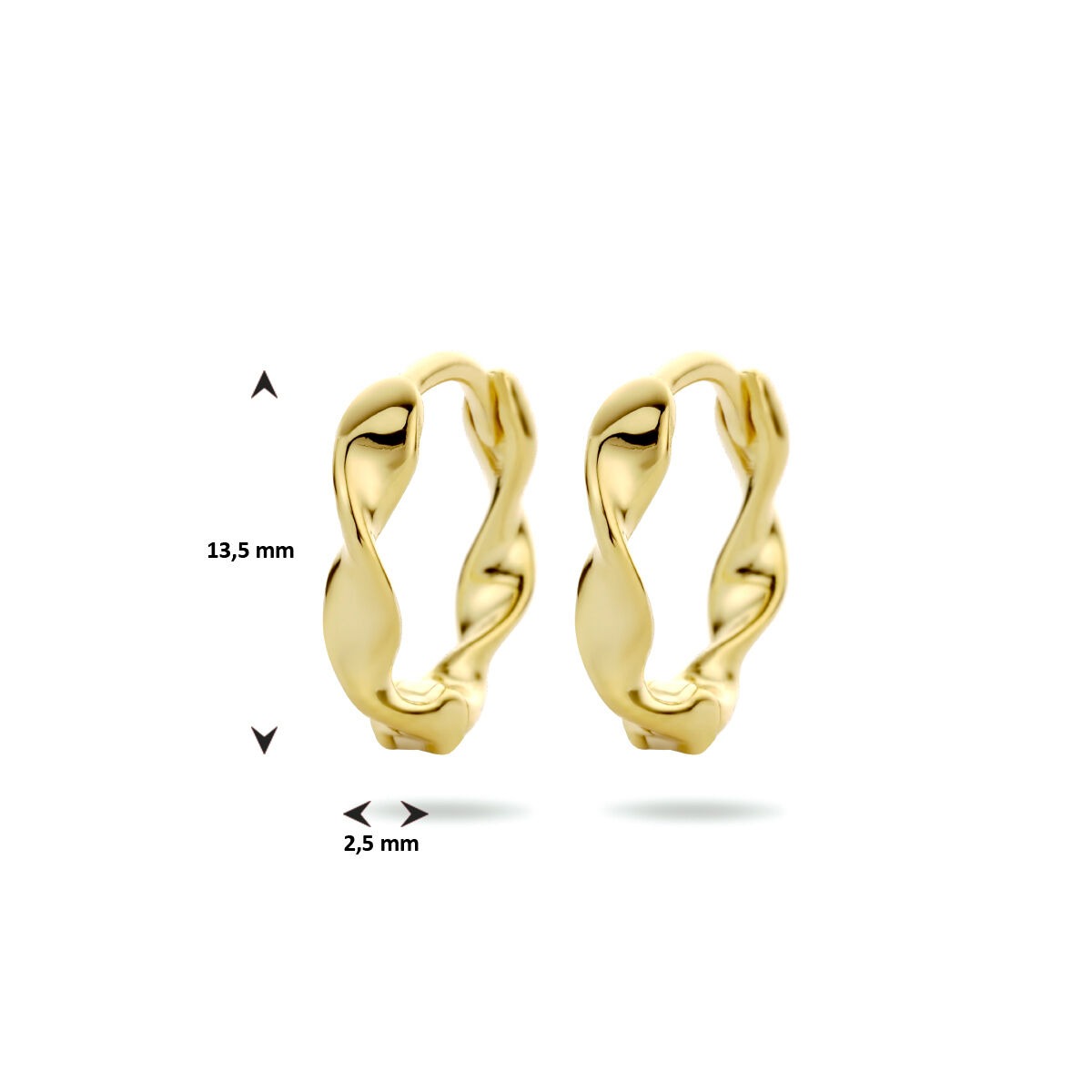 Orecchini a cerchio in argento placcato oro – Design attorcigliato