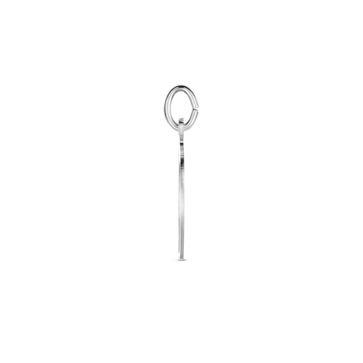 Ciondolo ovale da incisione in argento – argento 925 rodiato, opaco/diamantato, 24 x 12 mm